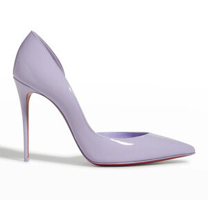 Christian Louboutin Iriza 100 Lilac Smoke Purple Patent D'Orsay Heel Pump 39